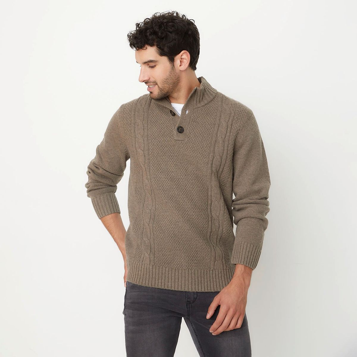 UNIVERSITY CLUB - Sweater Casual Hombre University Club Cuello Alto Con Botones