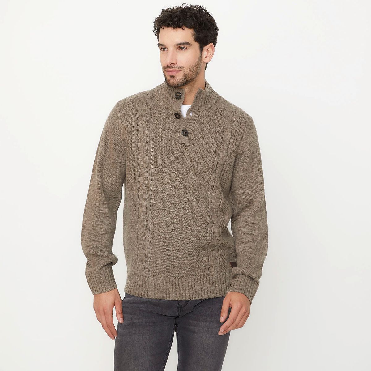 UNIVERSITY CLUB - Sweater Casual Hombre University Club Cuello Alto Con Botones