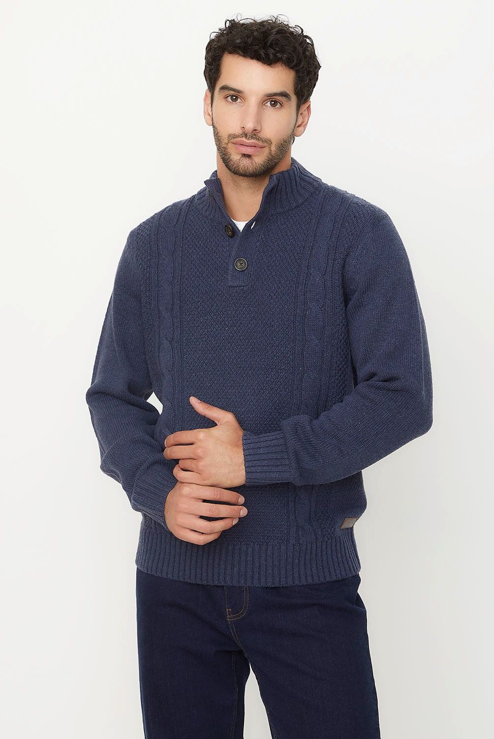 UNIVERSITY CLUB - Sweater Casual Hombre University Club Cuello Alto Con Botones