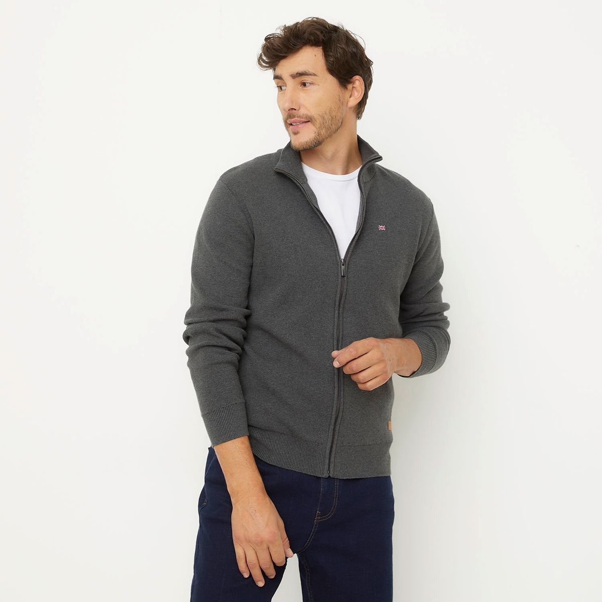 UNIVERSITY CLUB - Sweater University Club Algodón Cierre Frontal Hombre