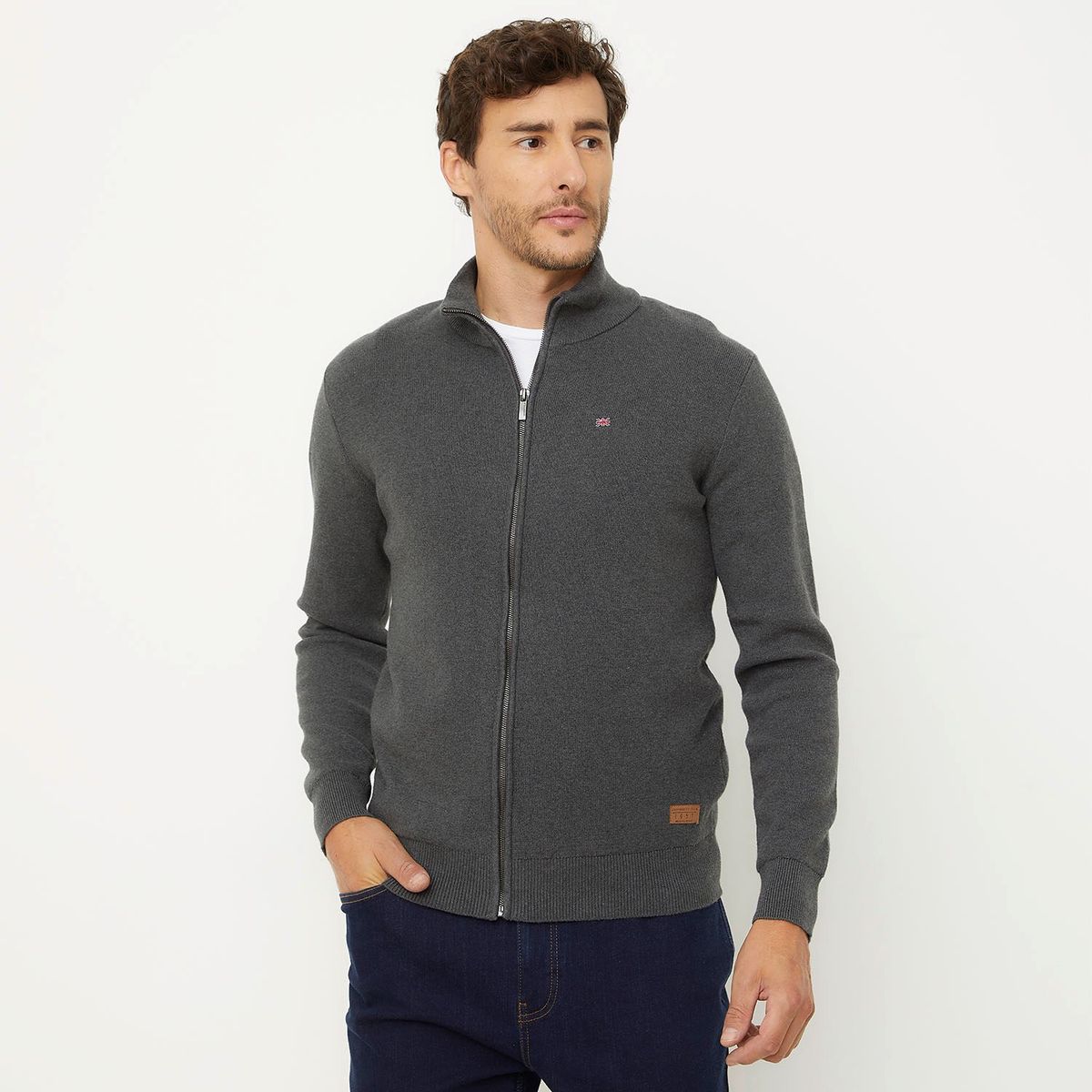 UNIVERSITY CLUB - Sweater University Club Algodón Cierre Frontal Hombre