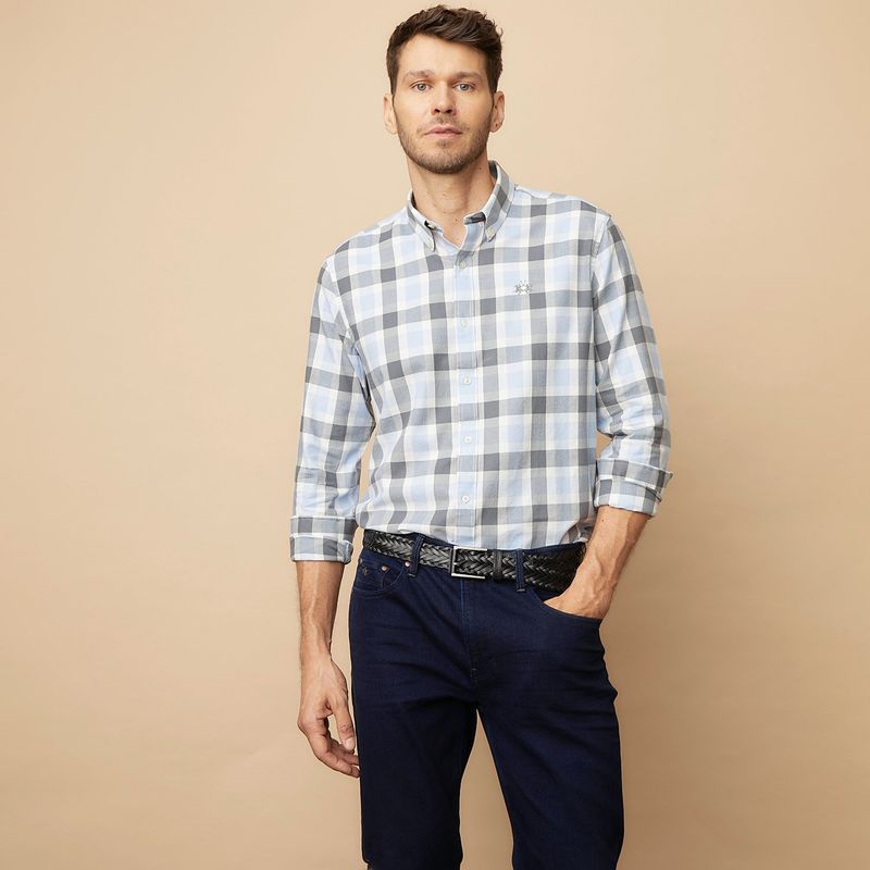 LA MARTINA - Camisa Manga Larga Casual Algodón Hombre La Martina