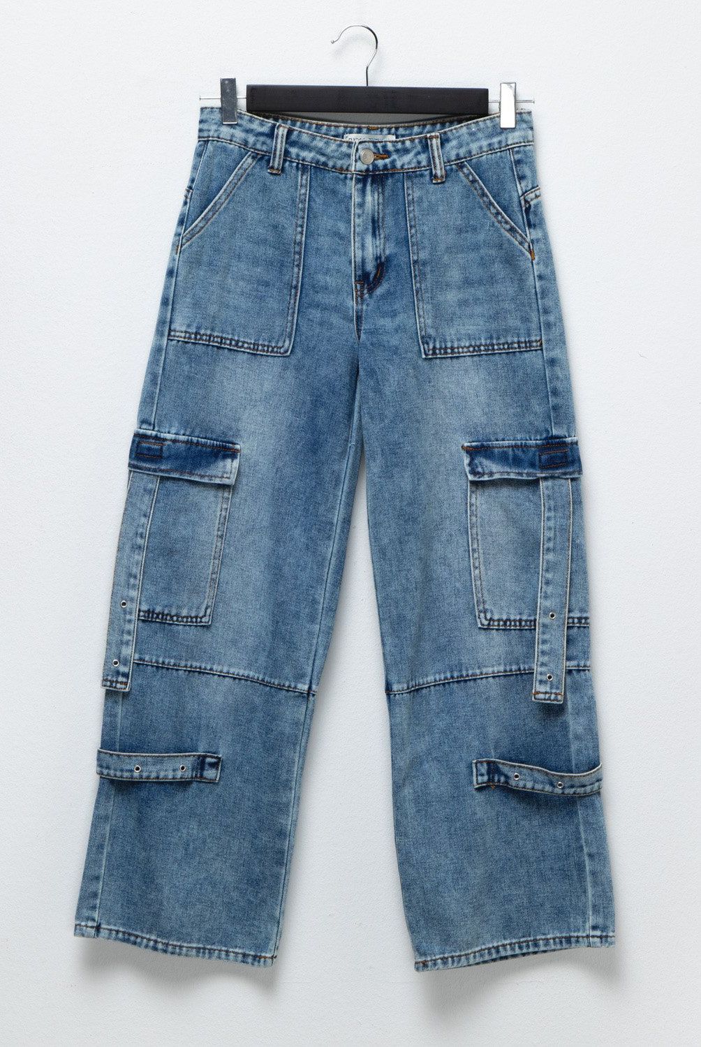 ELEVEN - Jeans Cargo Wide Leg Eleven Niña Algodón Tiro Medio