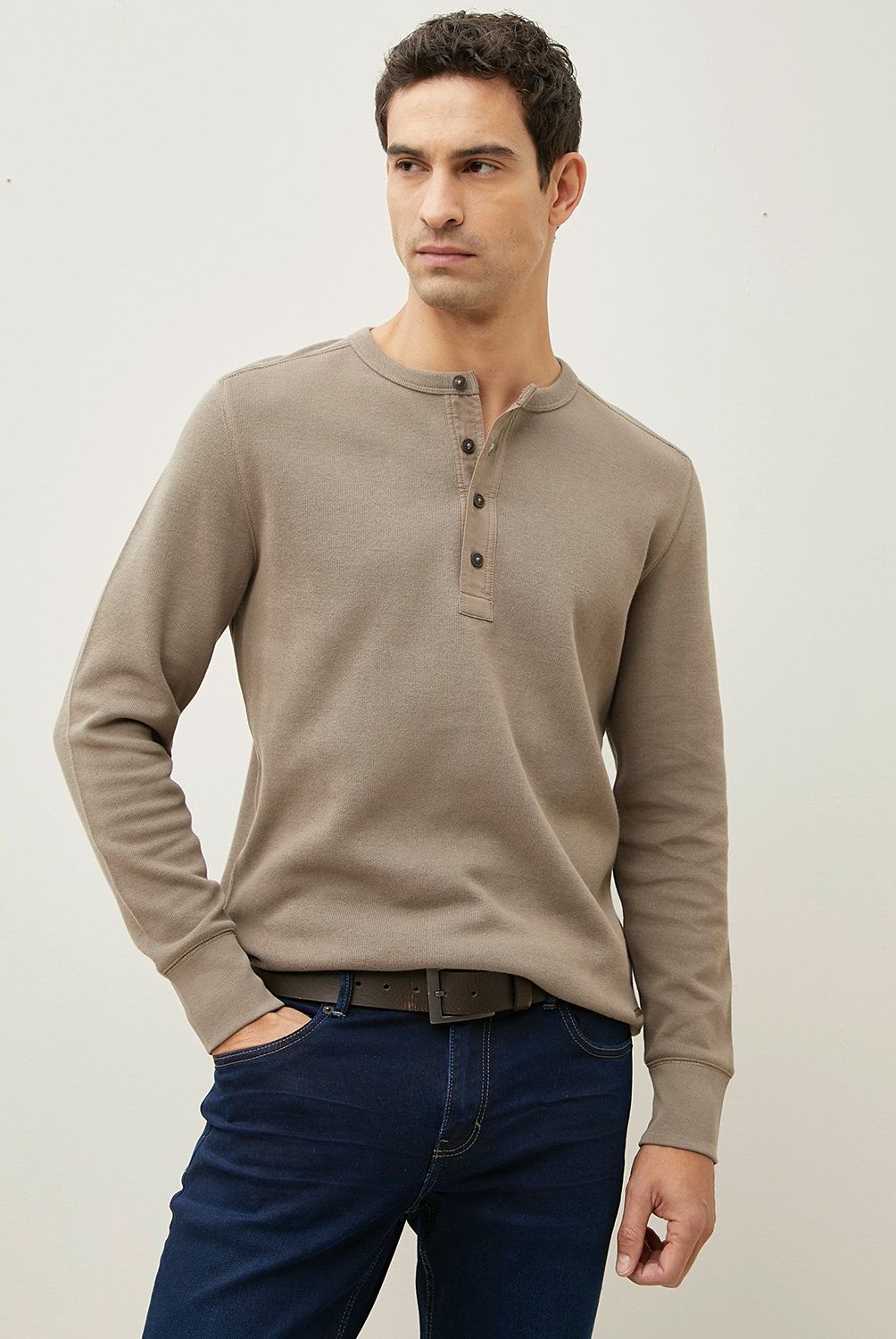 WOLF&HANK - Sweater Henley Algodón Wolf&Hank Hombre Manga Larga