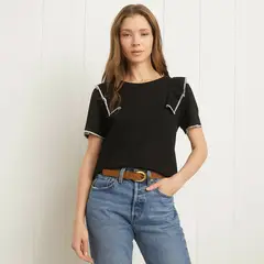 UNIVERSITY CLUB - Polera Manga Corta Con Volantes Mujer