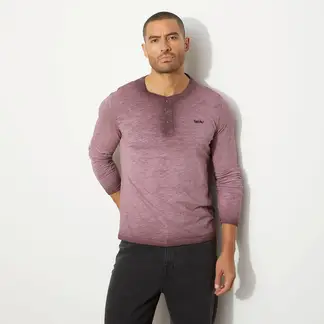 MOSSIMO - Polera Manga Larga Henley Algodón Hombre