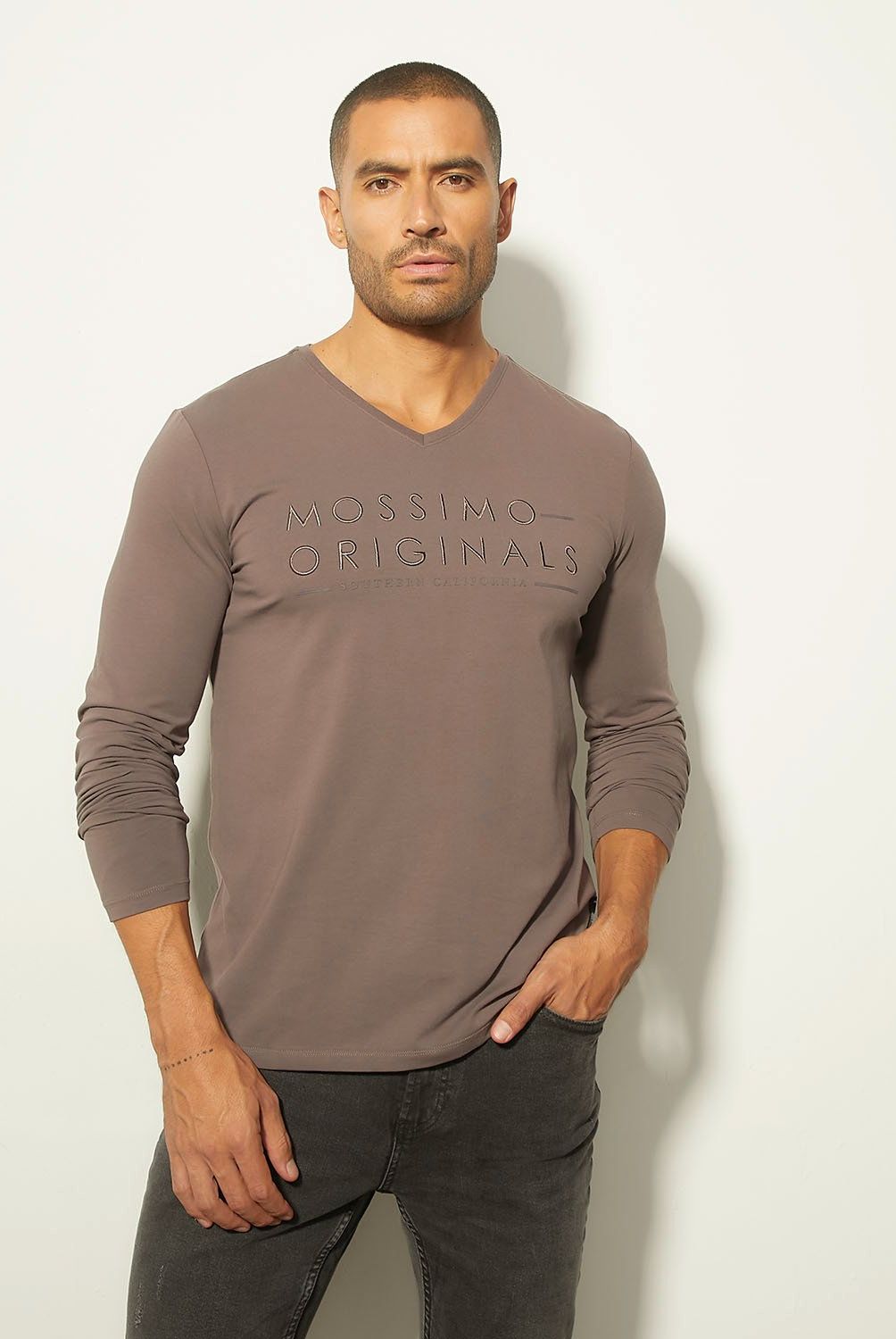 MOSSIMO - Polera Manga Larga Casual Algodón Hombre Mossimo