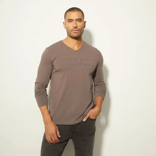 MOSSIMO - Polera Manga Larga Casual Algodón Hombre