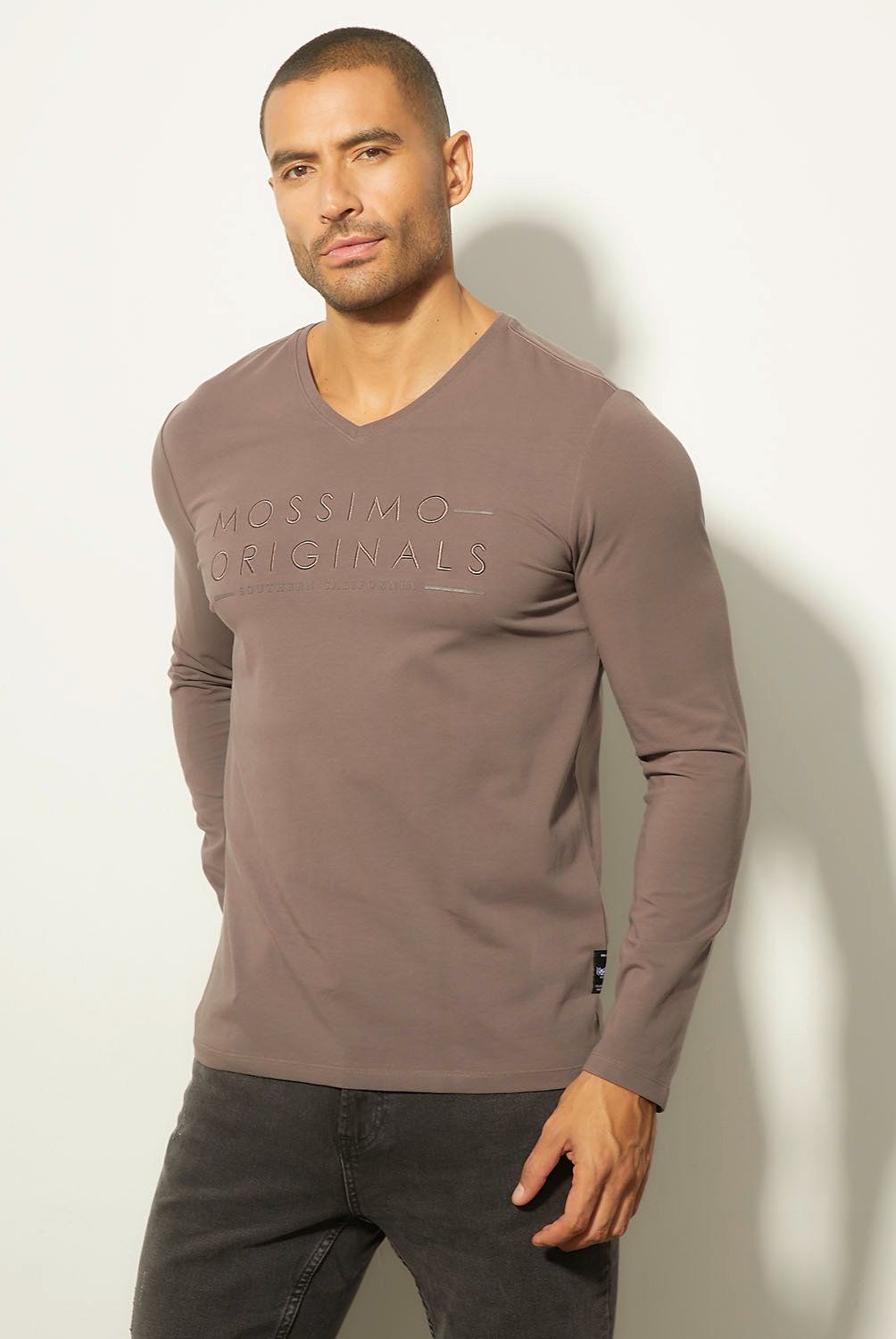 MOSSIMO - Polera Manga Larga Casual Algodón Hombre Mossimo