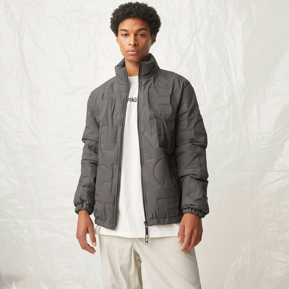 ECKO - Parka Manga Larga Logo Hombre Ecko