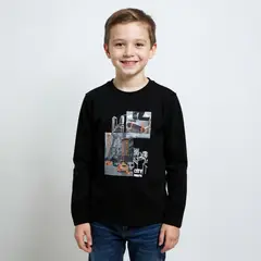 YAMP - Polera Manga Larga Algodón Estampada Niño