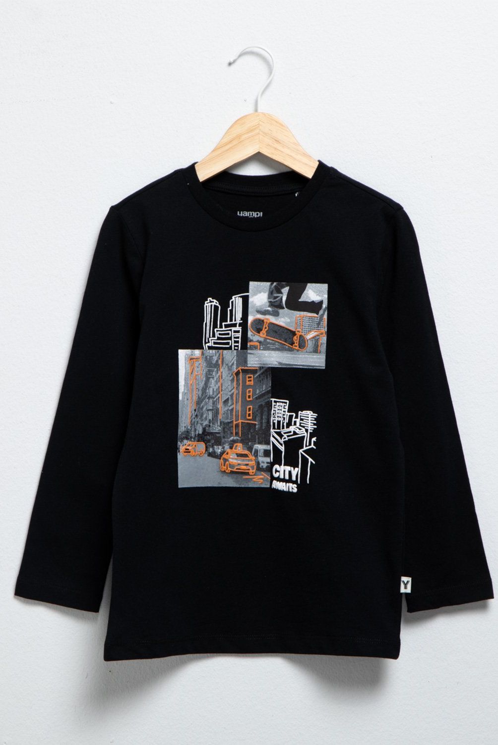 YAMP - Polera Manga Larga Algodón Estampada Niño Yamp
