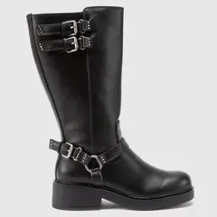 SYBILLA - Bota Biker Mujer Negro