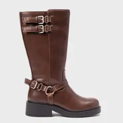 SYBILLA - Bota Biker Mujer Café