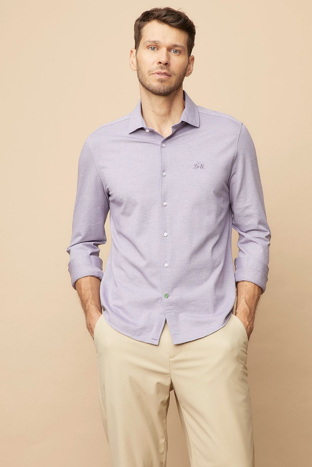 LA MARTINA - Camisa Casual Manga Larga Algodón Hombre La Martina