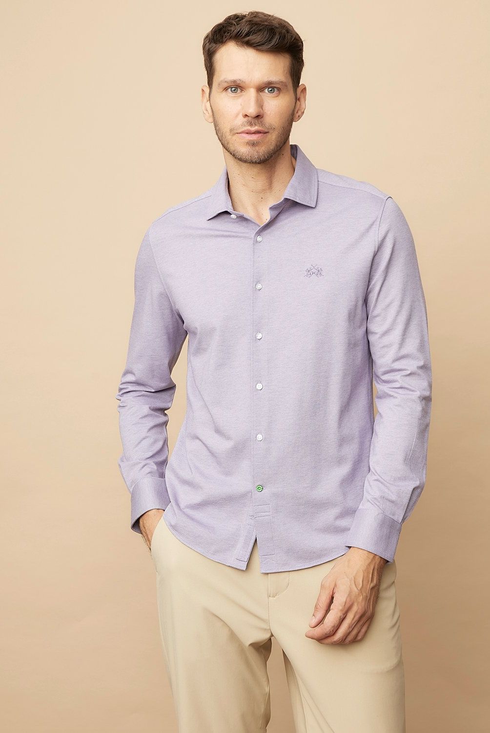 LA MARTINA - Camisa Casual Manga Larga Algodón Hombre La Martina