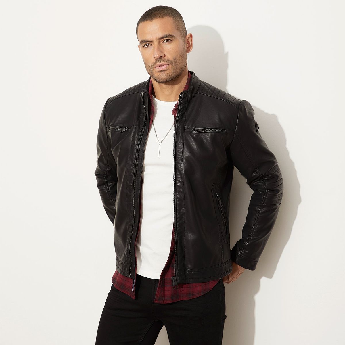 MOSSIMO - Chaqueta Pu Hombre Mossimo