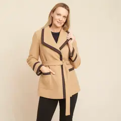 S COCCI - Abrigo S.Cocci Diseño Liso Con Cinturón Mujer