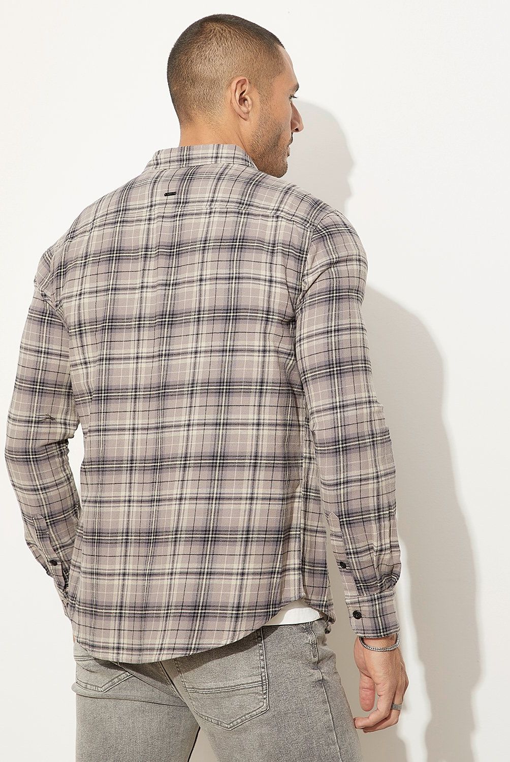 MOSSIMO - Camisa Manga Larga  Check Slim Fit Hombre Mossimo