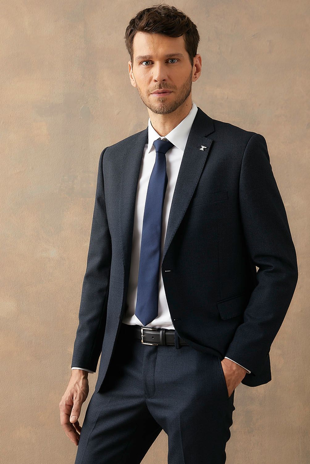 WOLF&HANK - Chaqueta Traje Formal Hombre Slim Fit 100% Lana Wolf&Hank
