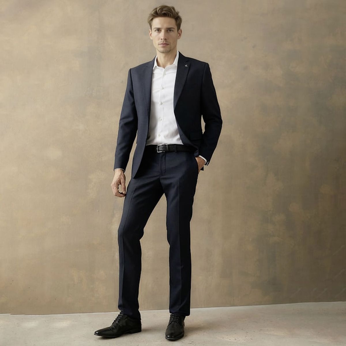 WOLF&HANK - Pantalón de Traje Slim Fit 100% Lana Hombre Wolf&Hank