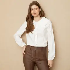 UNIVERSITY CLUB - Blusa Manga Larga Algodón Mujer