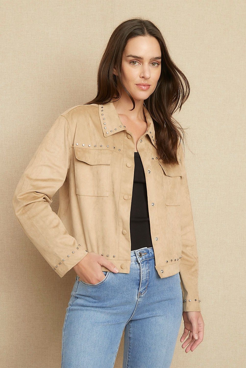 UNIVERSITY CLUB - Chaqueta University Club Casual Algodón Mujer Manga Larga