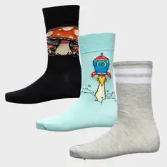 BEARCLIFF - Pack De 3 Calcetines Sport Hombre