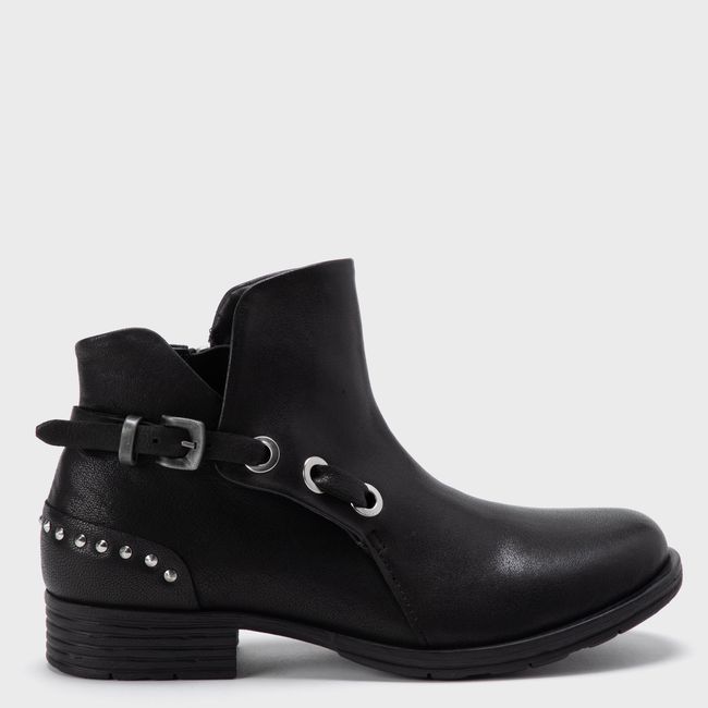 AMERICANINO - Botín Mujer Cuero Negro Americanino