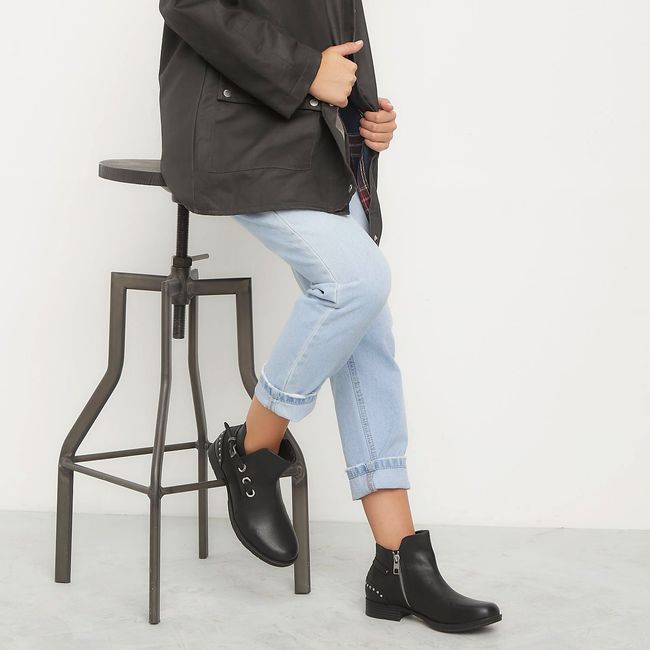 AMERICANINO - Botín Mujer Cuero Negro Americanino