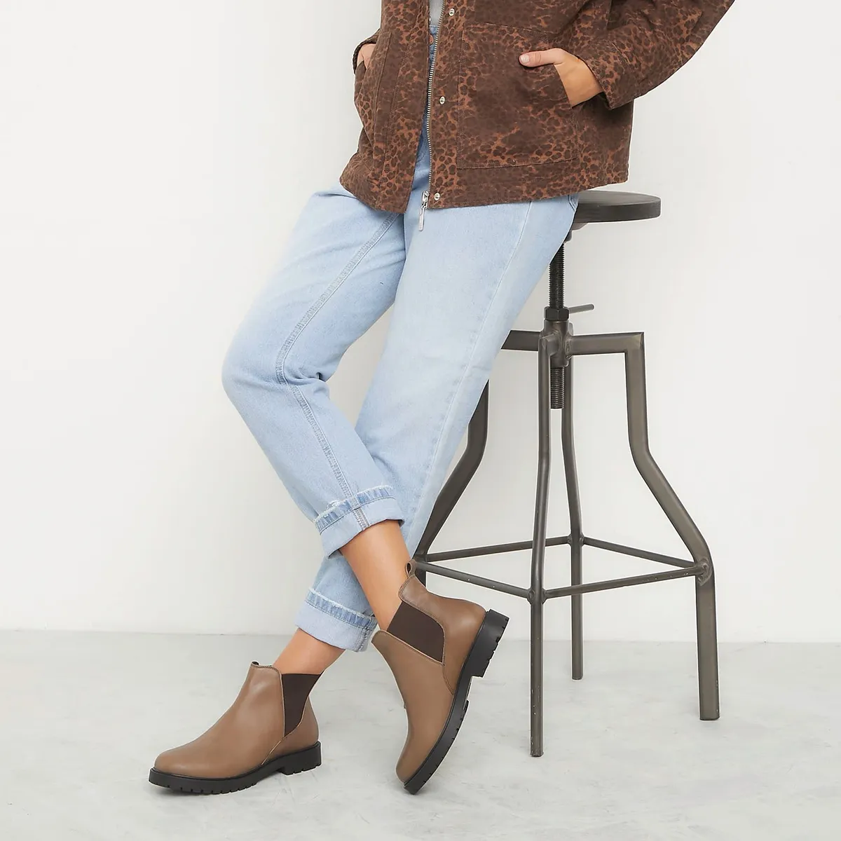 AMERICANINO - Botín Mujer Cuero Café Americanino