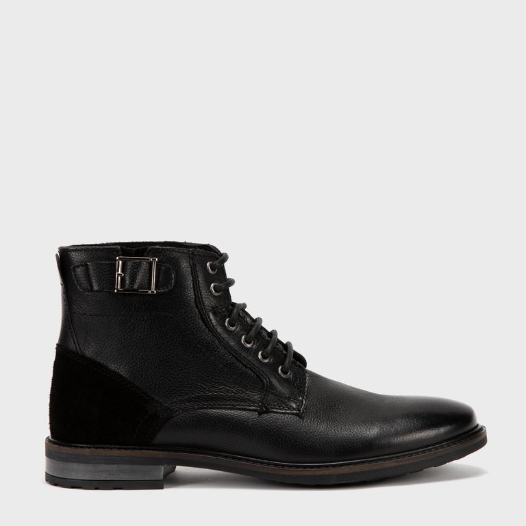 Bota Hombre Negro Cuero