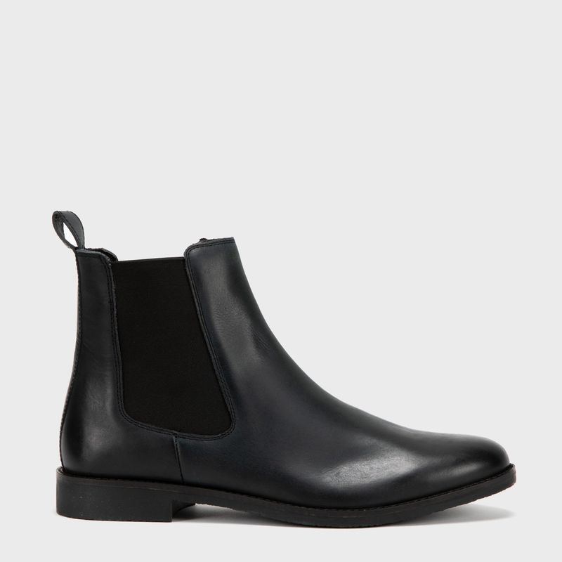 BASEMENT - Botas Hombre Basement Cuero Negro