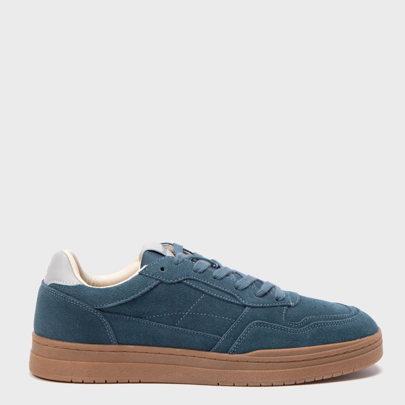 BASEMENT - Zapatilla Urbana Hombre Cuero Azul Basement