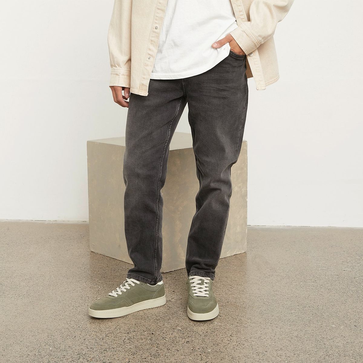 BASEMENT - Zapatilla Urbana Hombre Cuero Verde Basement