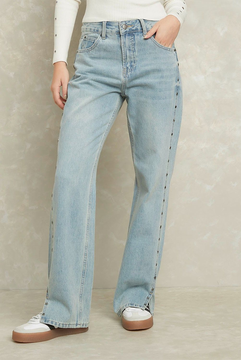 SYBILLA - Jeans Straight Tiro Alto Sybilla Mujer Algodón