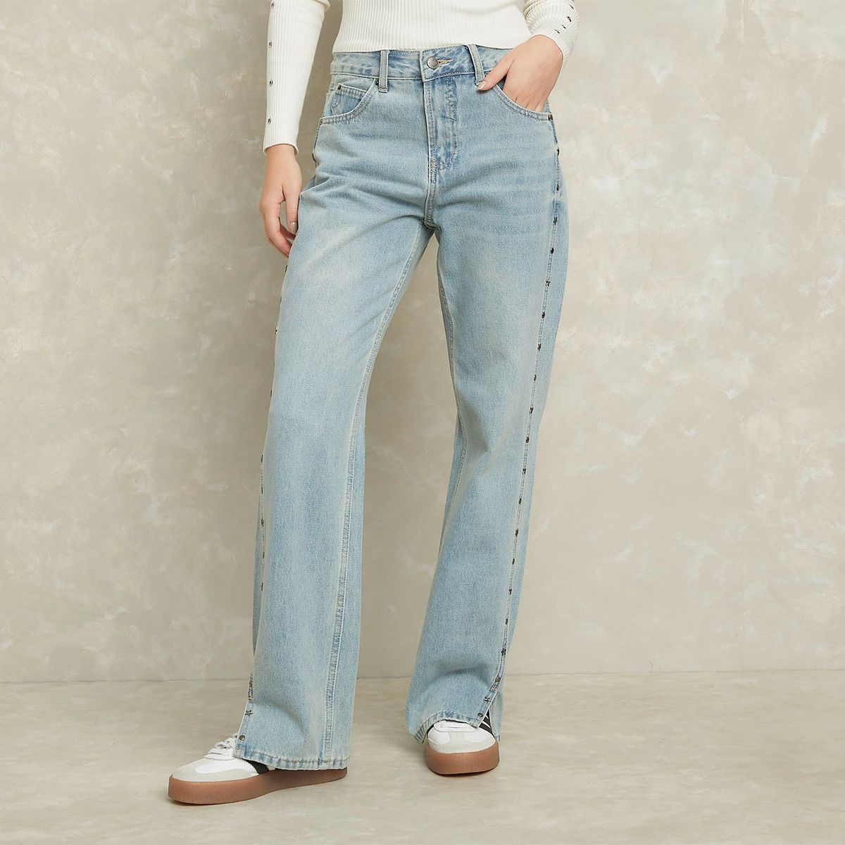 SYBILLA - Jeans Straight Tiro Alto Sybilla Mujer Algodón