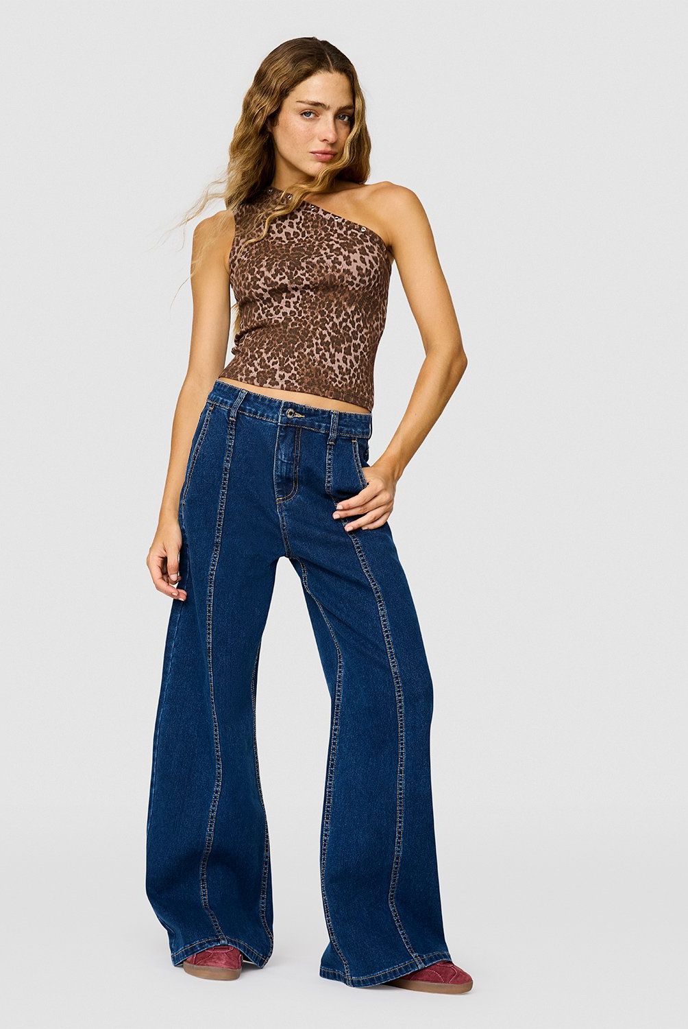 SYBILLA - Jeans Wide Leg Tiro Alto Mujer Sybilla