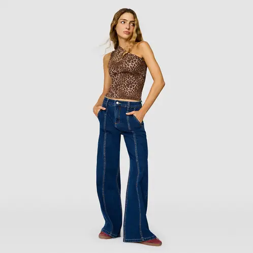 SYBILLA - Jeans Wide Leg Tiro Alto Mujer