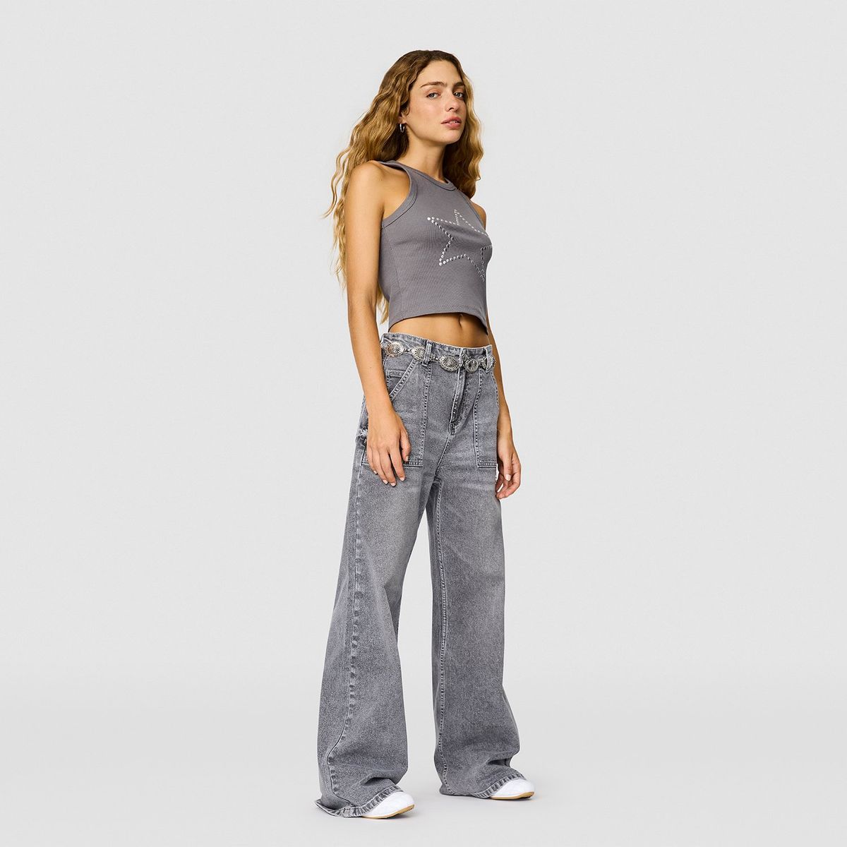 SYBILLA - Jeans Wide Leg Tiro Alto Mujer Sybilla