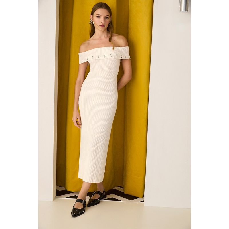 SYBILLA - Vestido Midi Tejido Mujer Sybilla