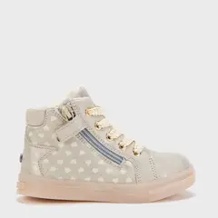 CONIGLIO - Botín Bebé Niña Sofia I Beige Estampado Corazones