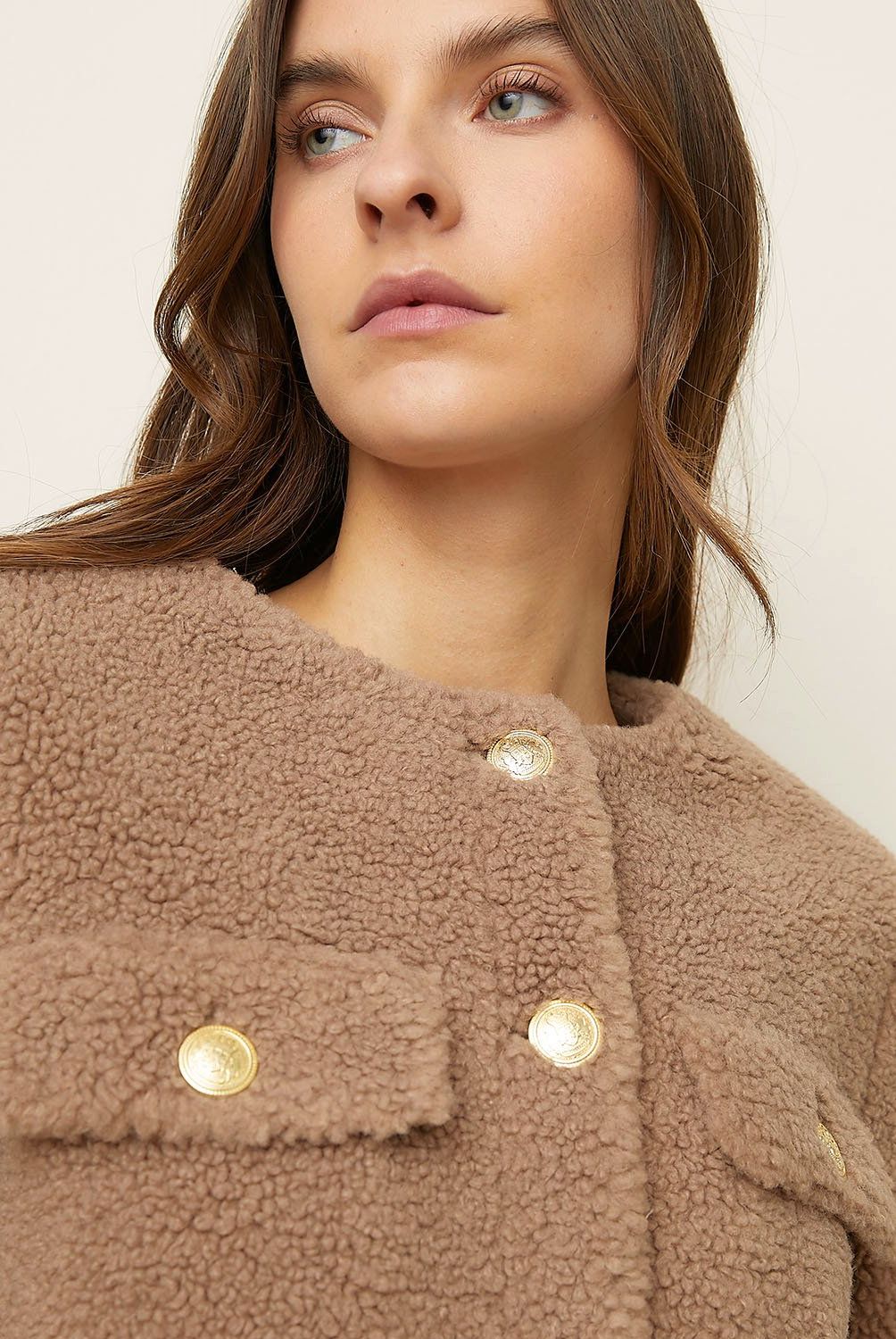 BASEMENT - Chaqueta Peluda Mujer Basement