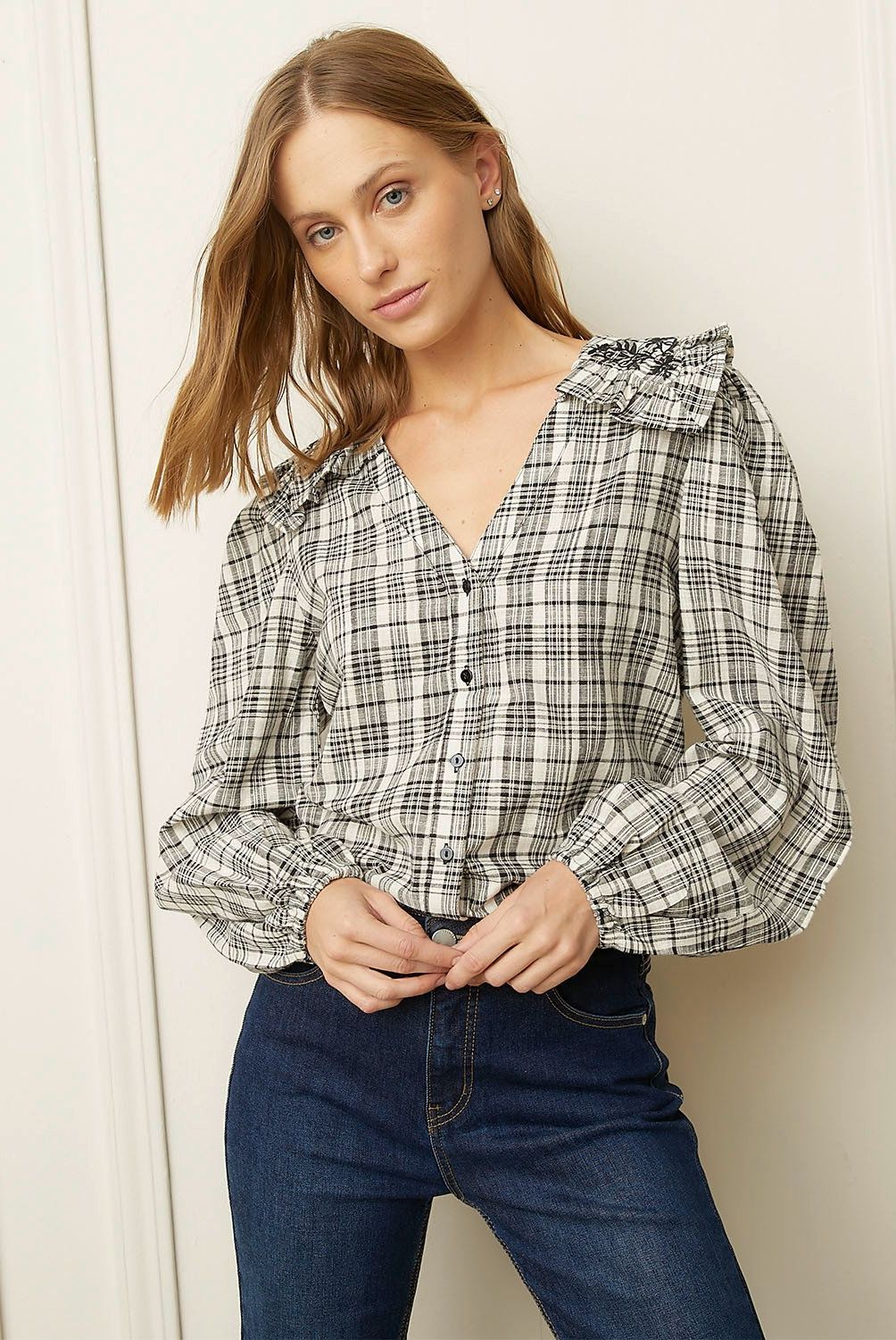 BASEMENT - Blusa Manga Larga Algodón Mujer Basement