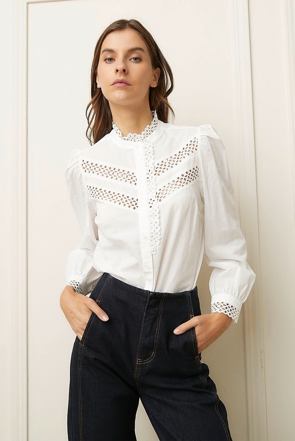 BASEMENT - Blusa Manga Larga Algodón Mujer Basement