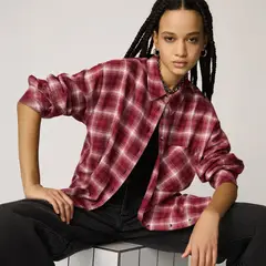 AMERICANINO - Blusa Leñadora Manga Larga Algodón Mujer