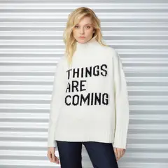 AMERICANINO - Sweaters Manga Larga Cuello Alto Mujer Acrílico Lana