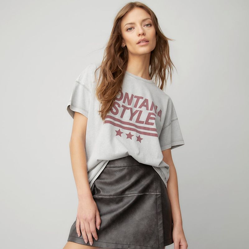 AMERICANINO - Polera Americanino Manga Corta Algodón Estampada Mujer