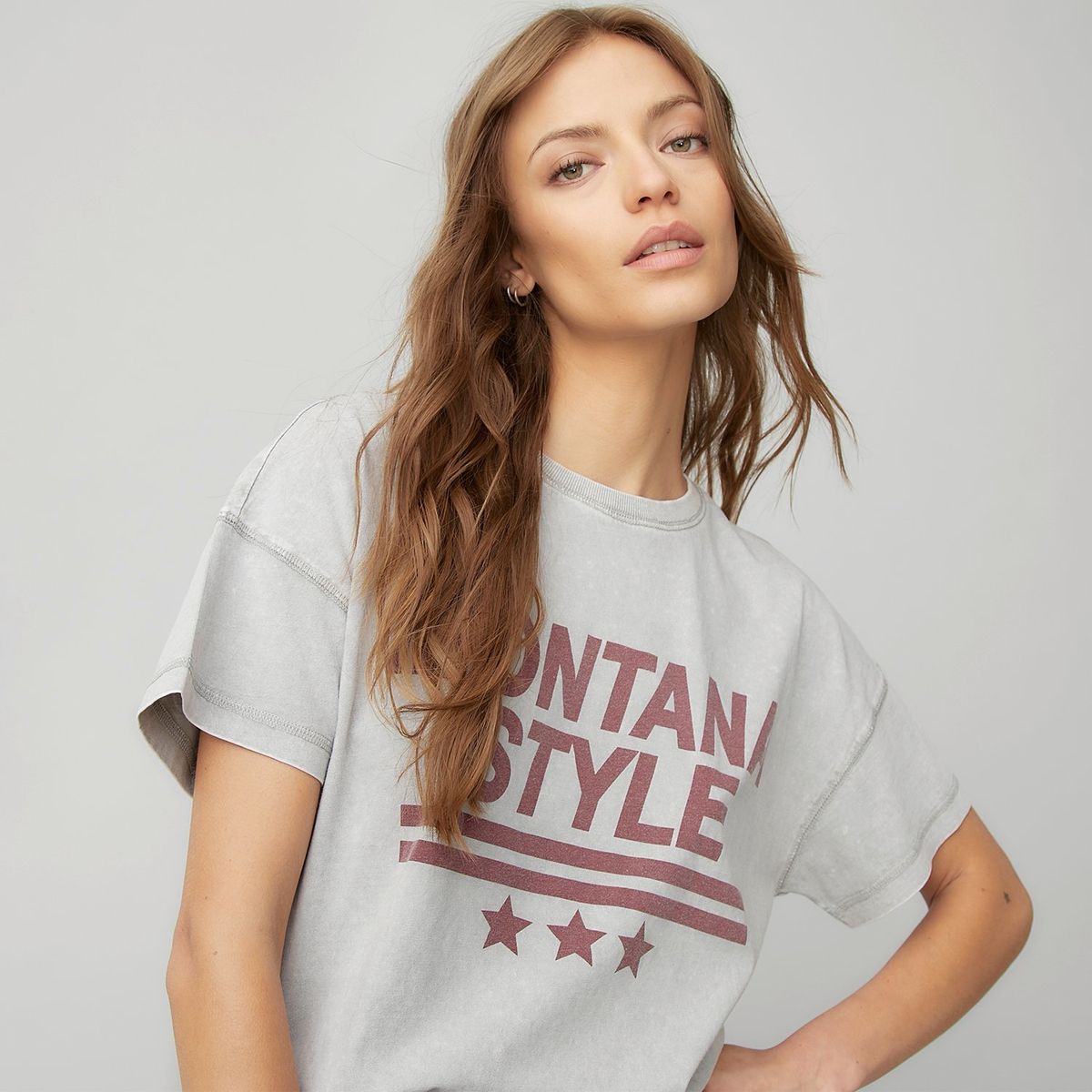 AMERICANINO - Polera Americanino Manga Corta Algodón Estampada Mujer