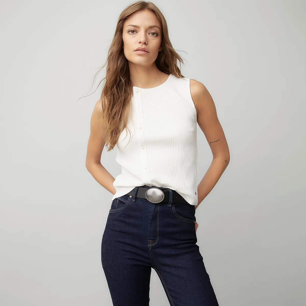 AMERICANINO - Polera Sin Mangas Algodón Americanino Mujer Casual